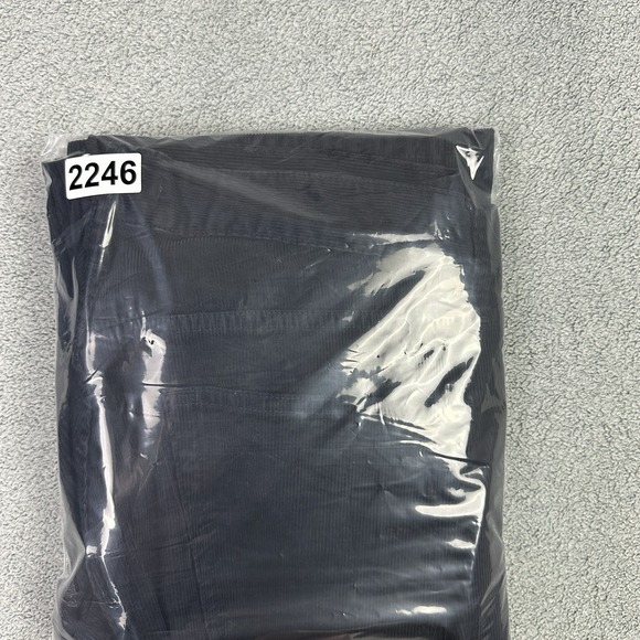 Uniqlo Pants Mens 33x32 Black Corduroy Trousers Slim Straight Casual Office READ - Picture 10 of 10